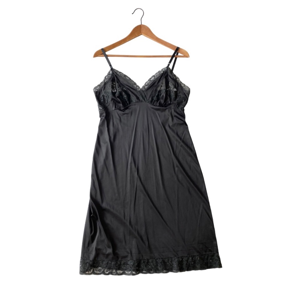 Vintage Kayser Black Lacy Slip